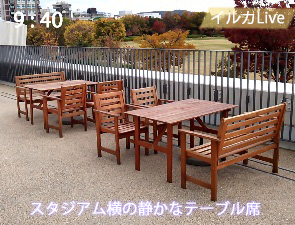 京都水族館の食事テーブル